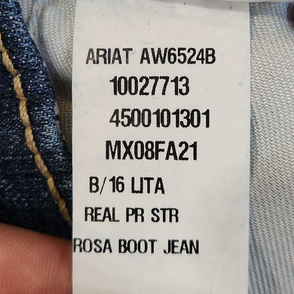 Ariat REAL Denim Jeans Womens 29L Medium Blue Mid Rise Bootcut Western Stretch - Picture 5 of 10